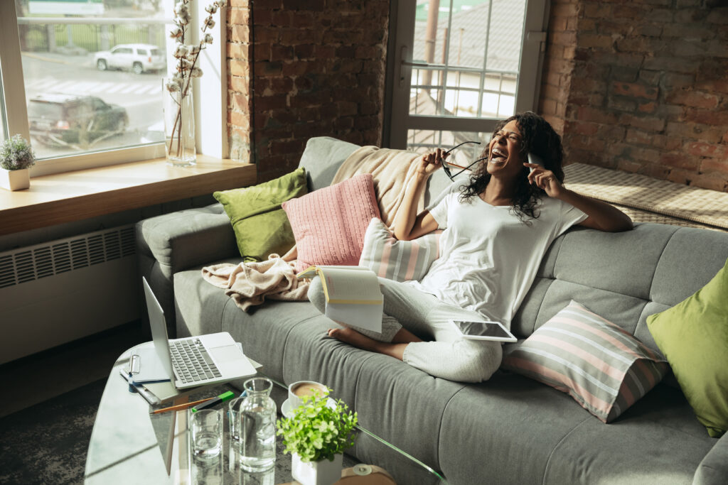 Bureau à distance, travail à domicile, concept indépendant