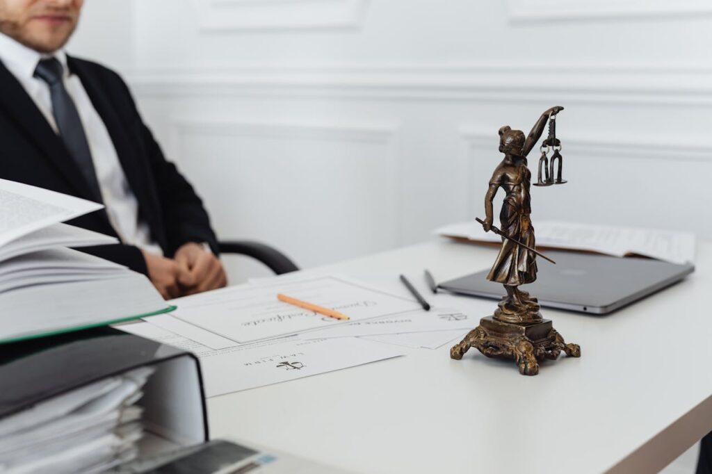 Lawyer Behind His Desk