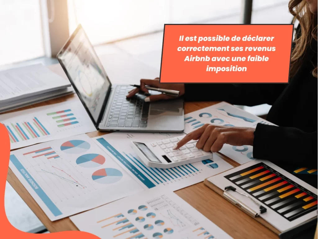 Analyse de graphiques fiscaux Airbnb sur ordinateur
