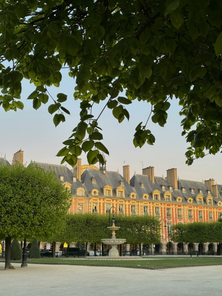 Charming View of Place des Vosges in Spring
